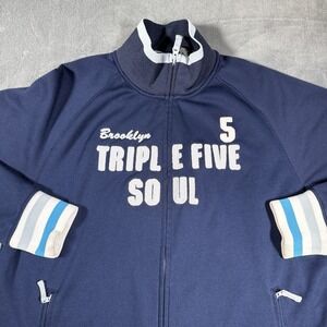 Vintage Triple Five Soul Jacket Men's Large Blue Track Jacket Hip Hop Adult Y2K